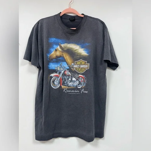 Harley-Davidson Black Graphic Tee with Motorcycle Design - Picture 1 of 5
